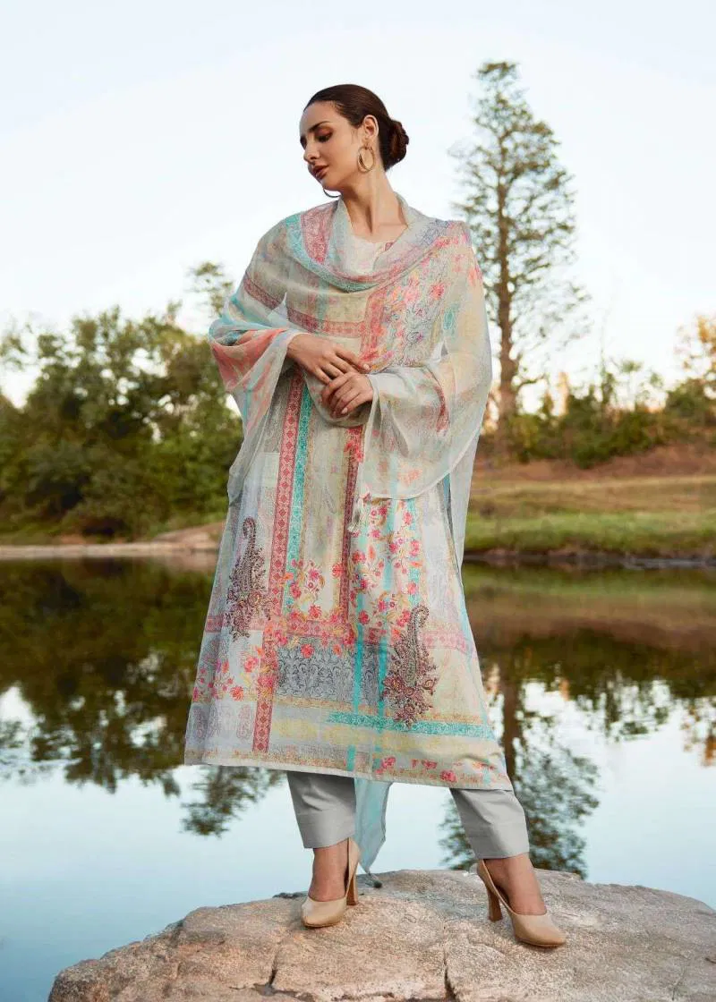 Raazia By Sadhana Lawn Cotton Digital Printed Dress Material Suppliers In India