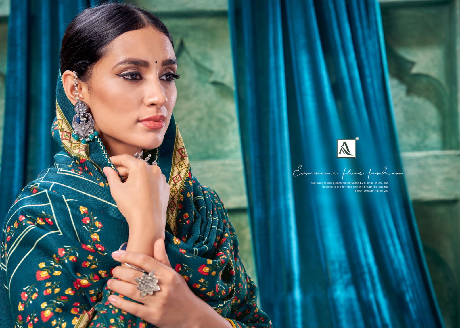 Winter Aafair By Alok Suit Pashmina Salwaar Kameez Dress Matereial Catalog