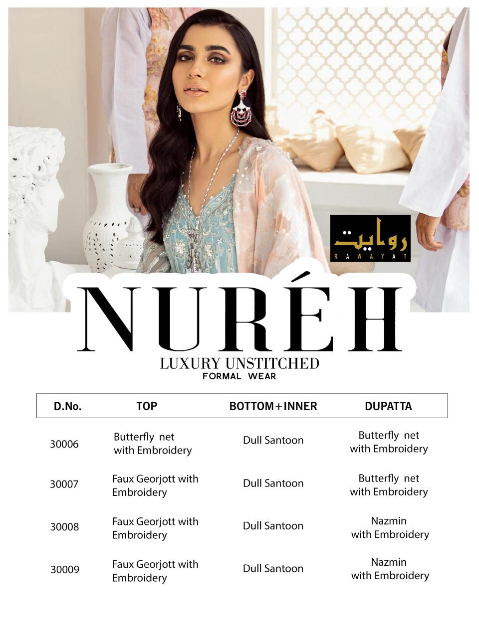 Rawayat Nureh 2020 Latest Designer Heavy Georgette Pakistani Salwar Suits Collection 