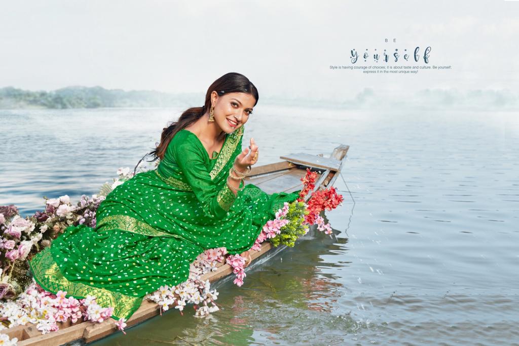 Rajyog Chunari Silk Heavy Bandhani Printed Latest Designer pure viscose with finish blouse Wedding Wear Collection
