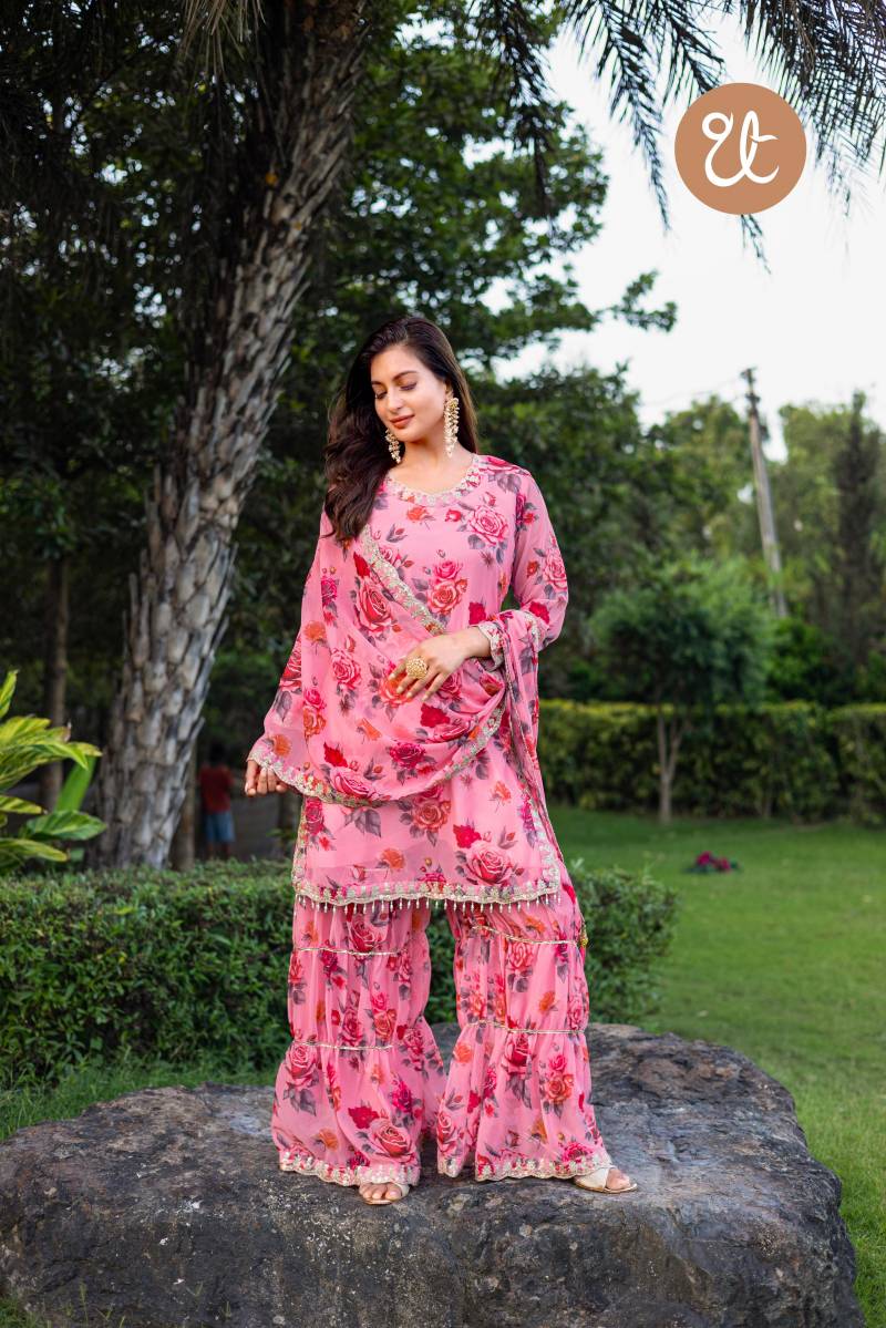 Th 009 A And B Georgette With Embroidered Salwar Kameez Bulk Orders In India