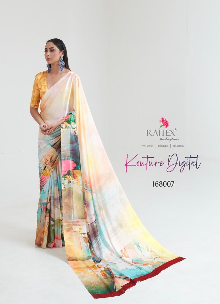 Rajtex Kouture Latest fancy regular Wear Digital Casual Wear Printed Sarees Collection
