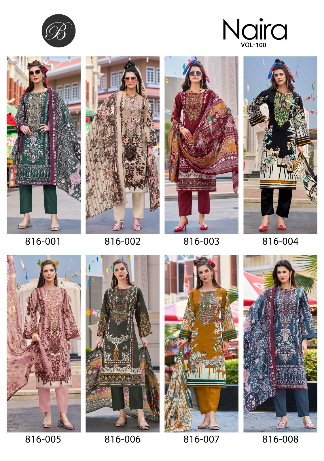 Naira Vol 100 By Belliza Cotton Printed Dress Material Exporters In India
