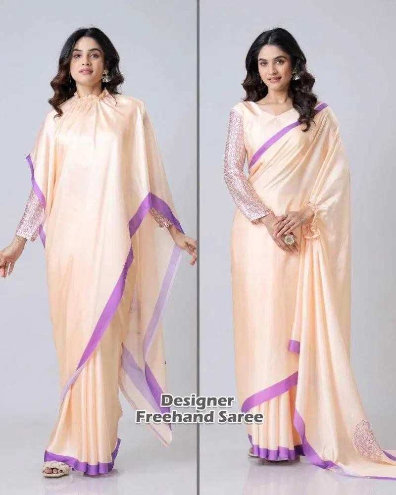 Kc 888 Digital Printed Crepe Silk Ready To Wear Saree Wholesale Market 