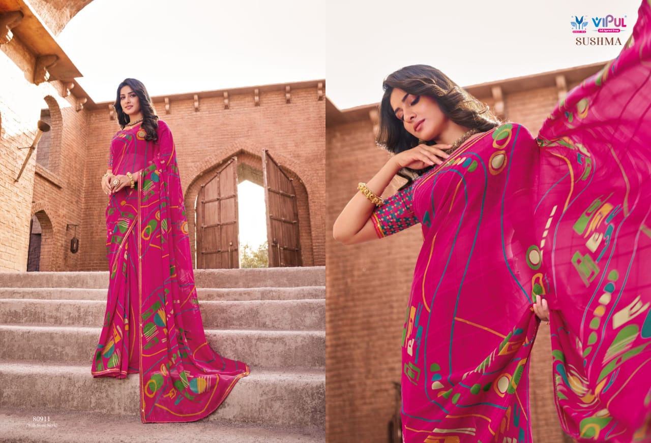 Sushma By Vipul Georgette Daily Wear Sarees Orders In India