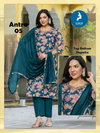 Antra By Kaya Linen Shimmer Online Kurti With Bottom Dupatta Wholesale
