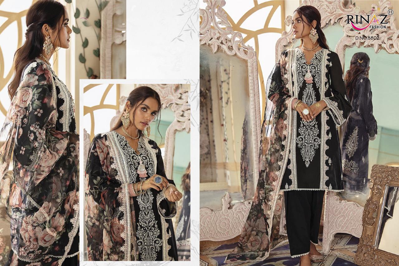 Rinaz Black Coin Festival Wear Cambric Cotton Pakistani Salwar Kameez Collection
