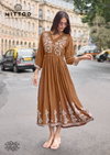 Queen By Mittoo Rayon Weaving Thread Worked Anarkali Kurti Wholesale Market
