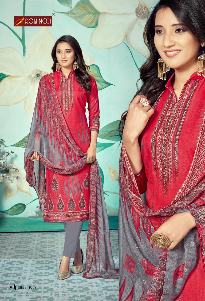 Roli Moli Mallika 6 fancy Casual Wear Heavy indo Designer Printed Designers Print with Sivorski  Diamond Dress Material Collection