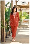 Vama Vol 5 By Ossm Viscos Vetican Silk Embroidery Bulk Co Ord Set Orders In India