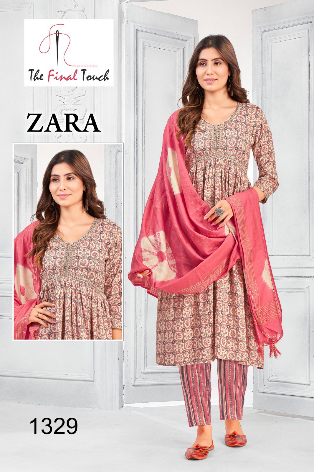 Zara By RR Alia Cut Embroidery Kurti With Bottom Dupatta Catalog