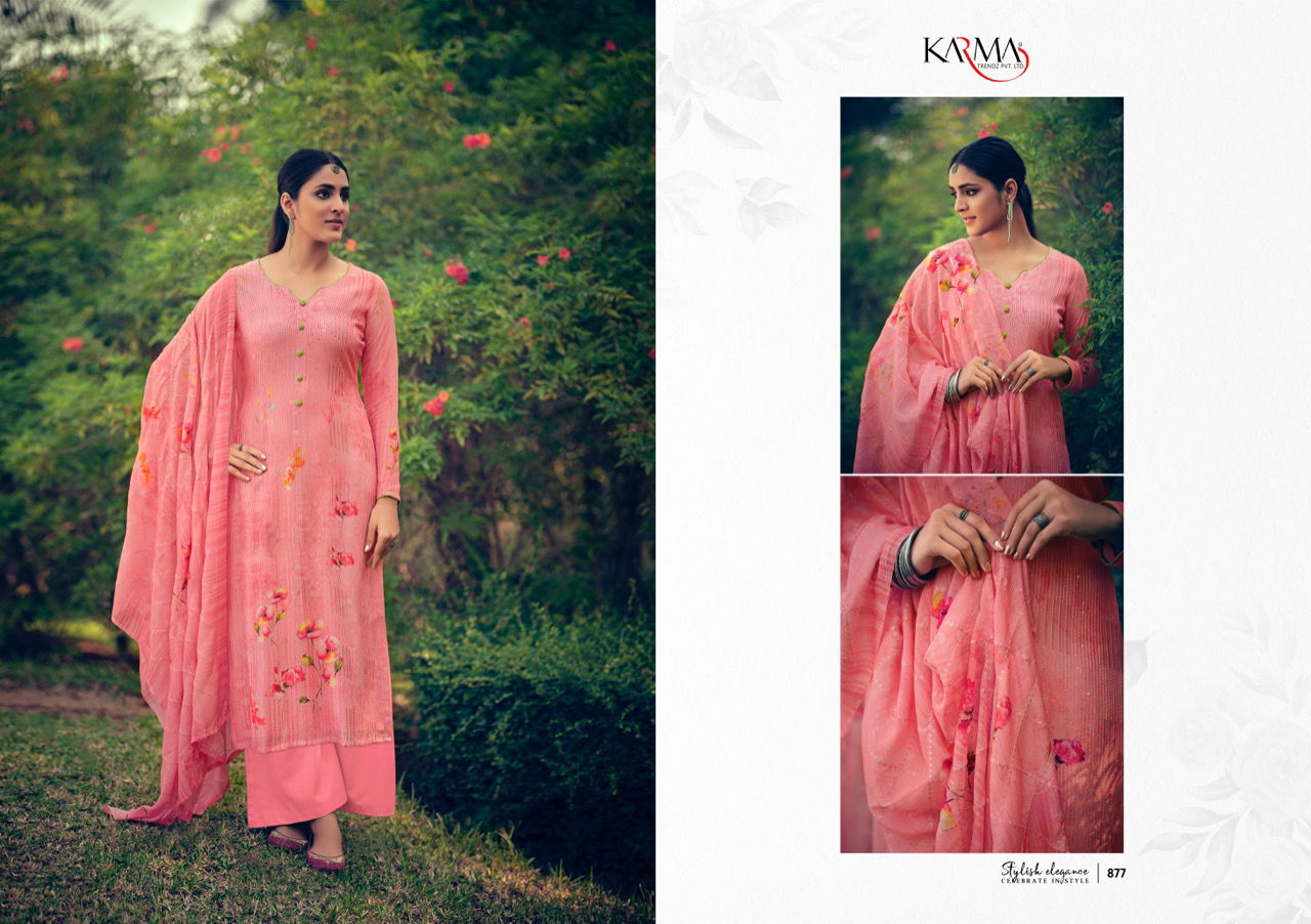 Karma Riwaaz Latest Maslin Embroidery Digital Printed Salwar Kameez Collection 
