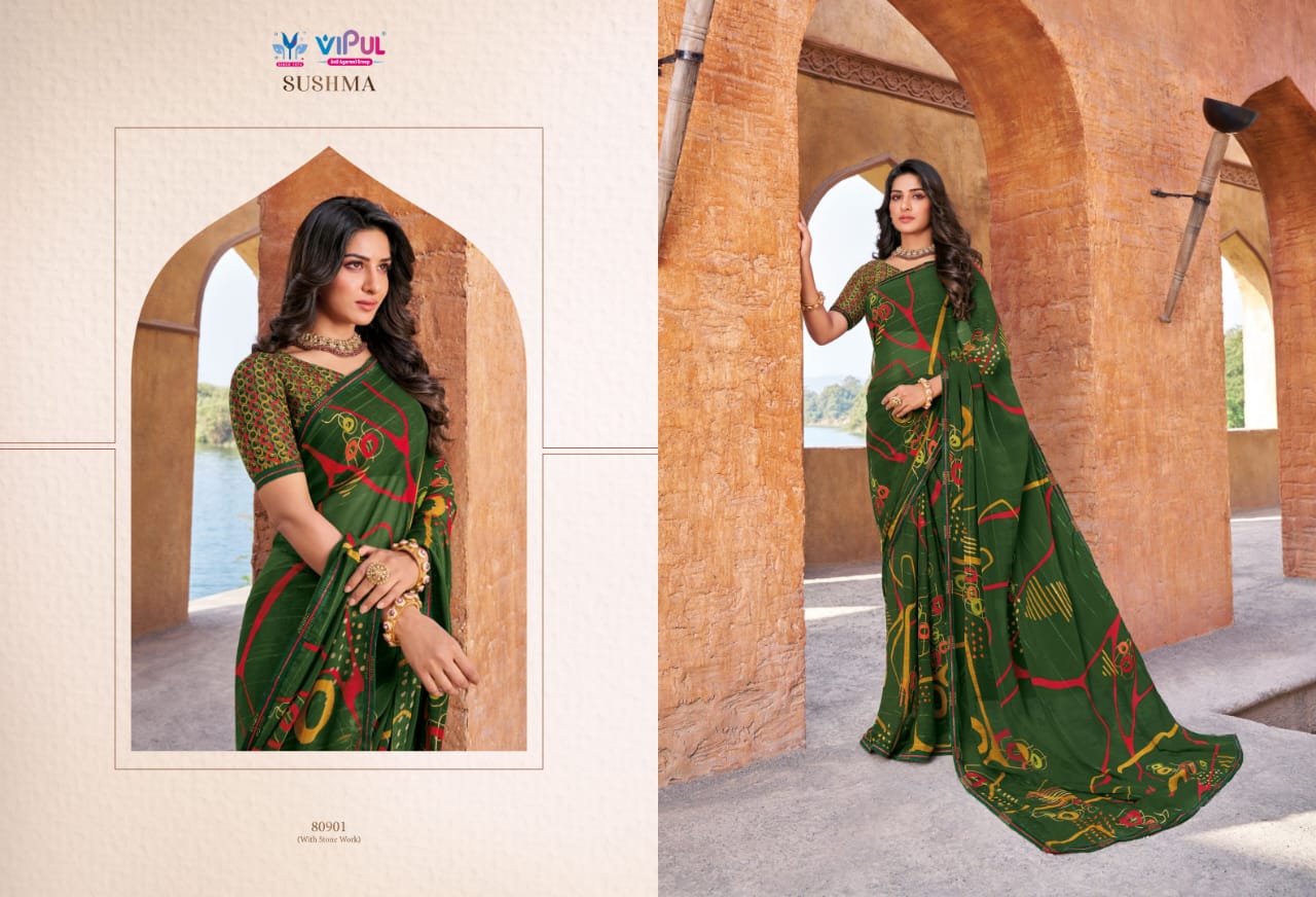 Sushma By Vipul Georgette Daily Wear Sarees Orders In India