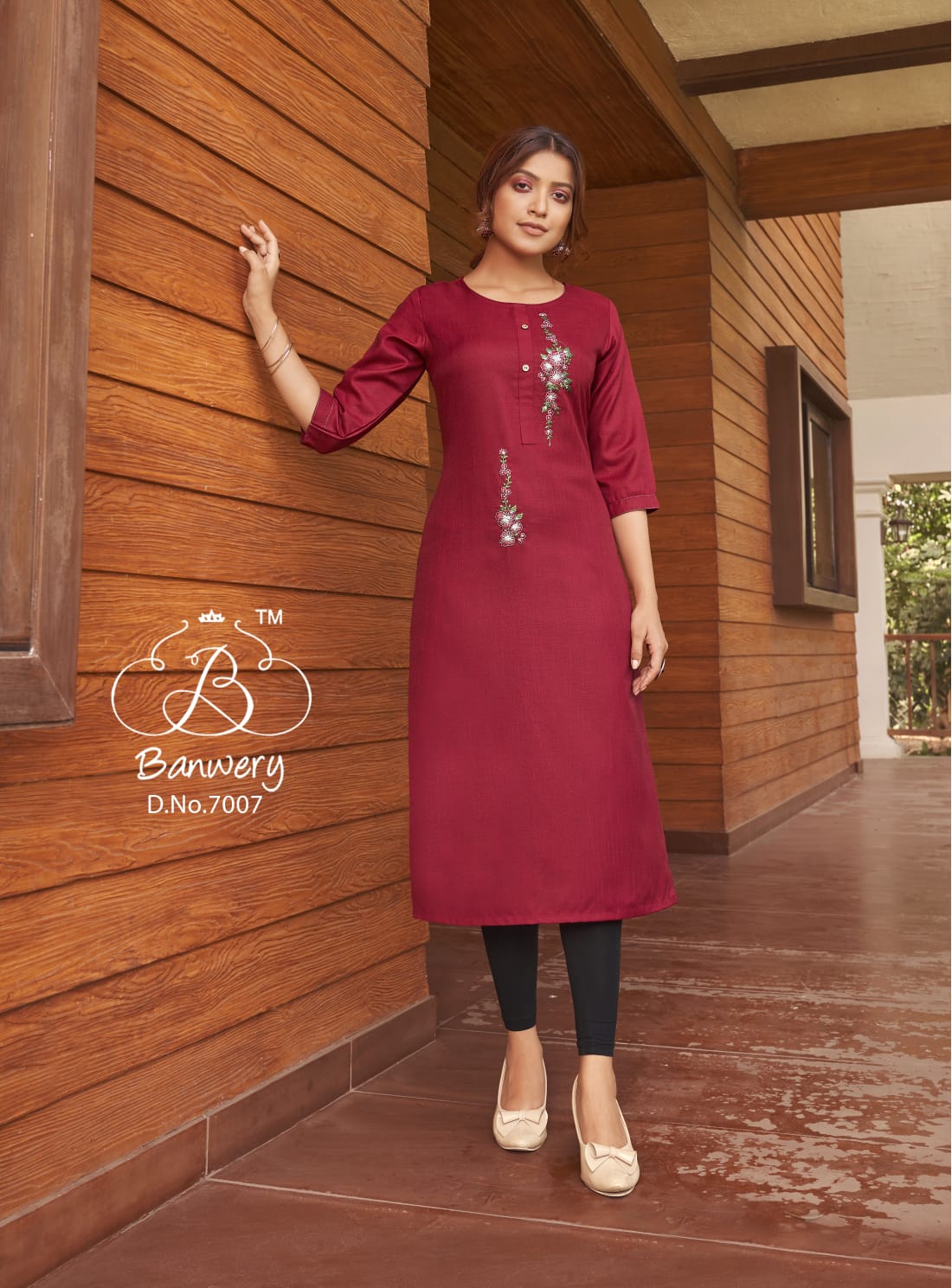 Banwery Blend 7 Ethnic Wear Embroidery Work Pure Cotton Kurti Collection
