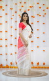 Sc Onam Linen Cotton Woven Crafted With Paisley Printed Saree Wholesale Price