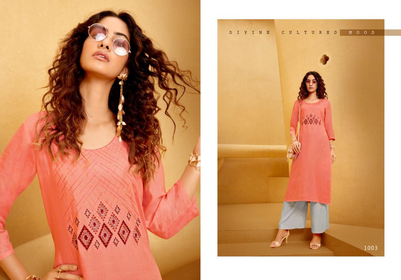 SWEETY FASHION LEE-LOYA Fancy Designer Party Wear Rayon Kurti With Palazzo Collection