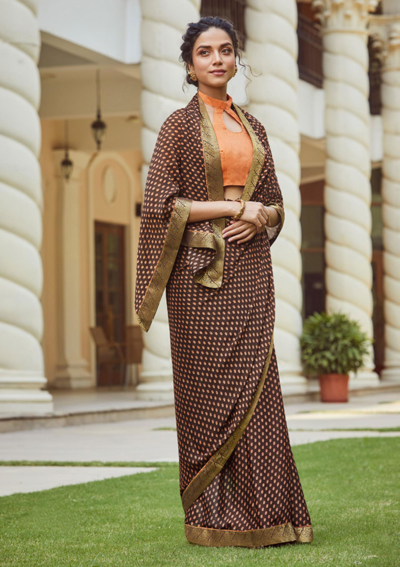 Shangrila Veronica Georgette Fancy Ethnic Wear Designer Printed  Saree Collection
