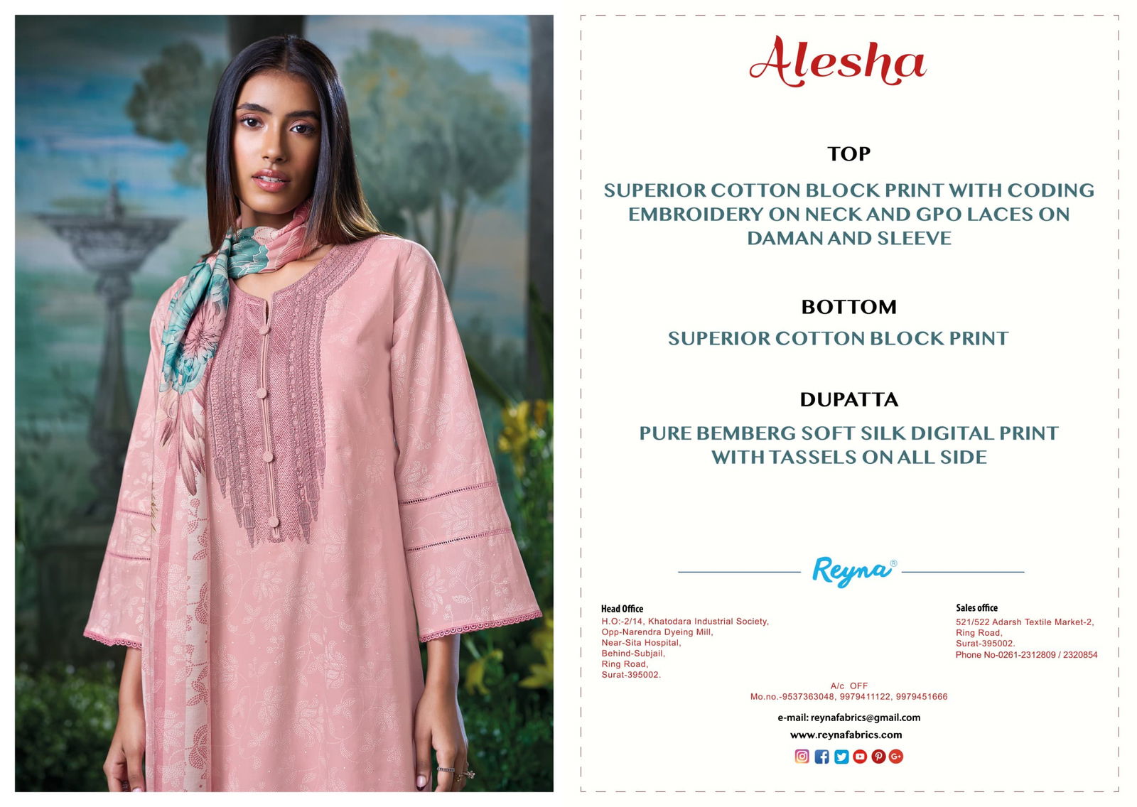 Alesha By Reyna Cotton Block Printed Dress Material Wholesale Price In Surat
