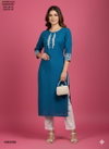 Naisha K 400 Cotton Flax Embroidery Casual Wear Kurti Wholesale Suppliers In Mumbai