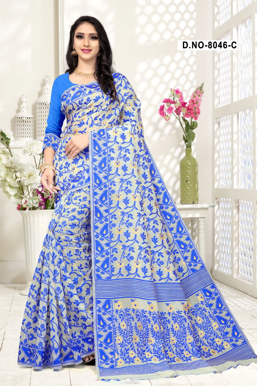 Haytee Arabic 8046 Launching New Printed Cotton Sarees For Resular Wear  