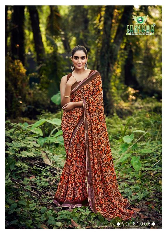 Autograph By Sanskar Printed Georgette Saree Best Wholesale Shop In Surat