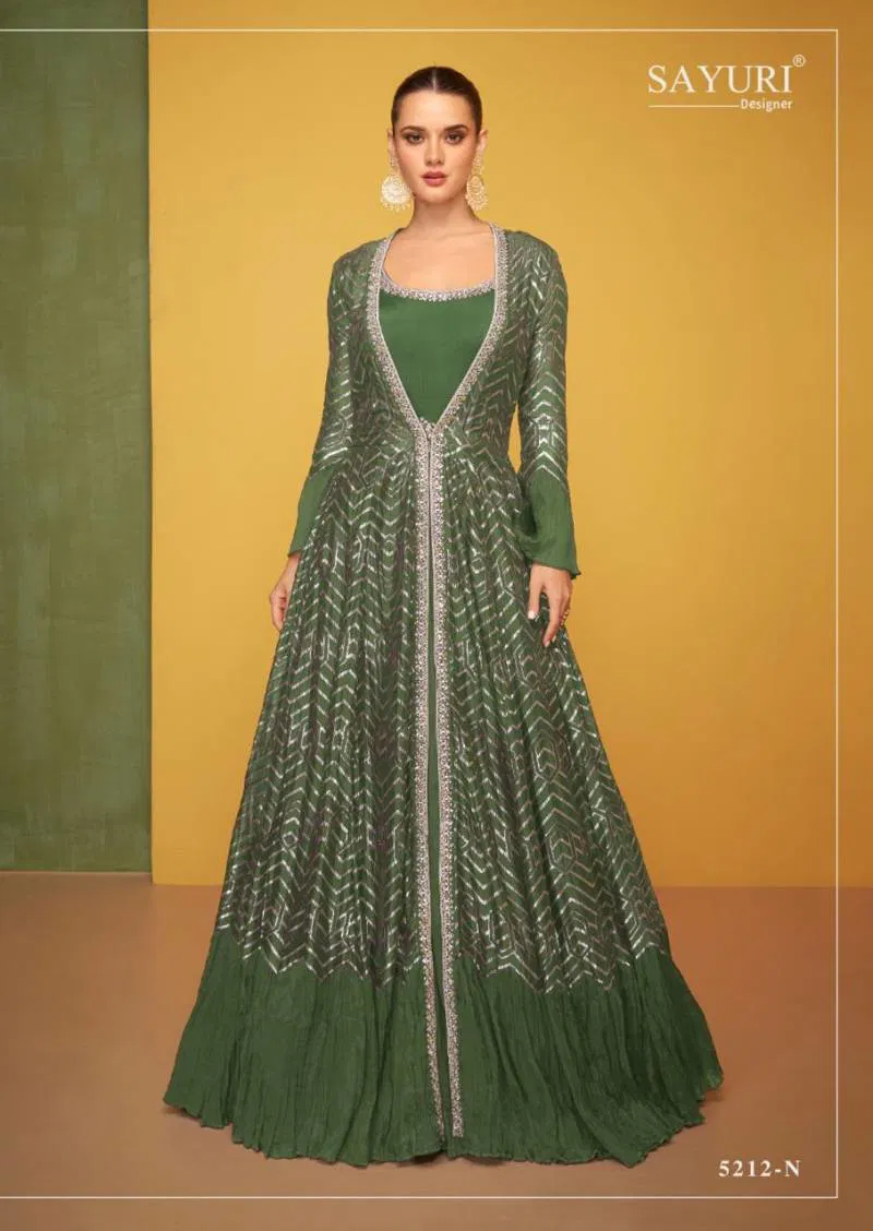 Petals Classic Carnival By Sayuri Silk Designer Gown Exporters In India
