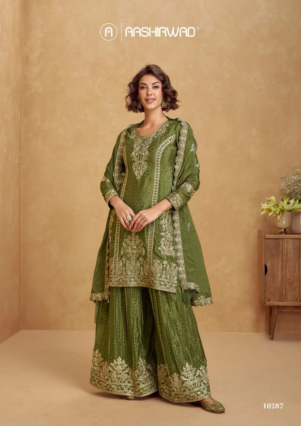 Tanvi By Aashirwad Chinon Silk Wholesale Readymade Suits Suppliers In Mumbai