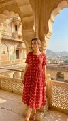 K 1060 By Naisha Cotton Printed Ladies One Piece Dress
