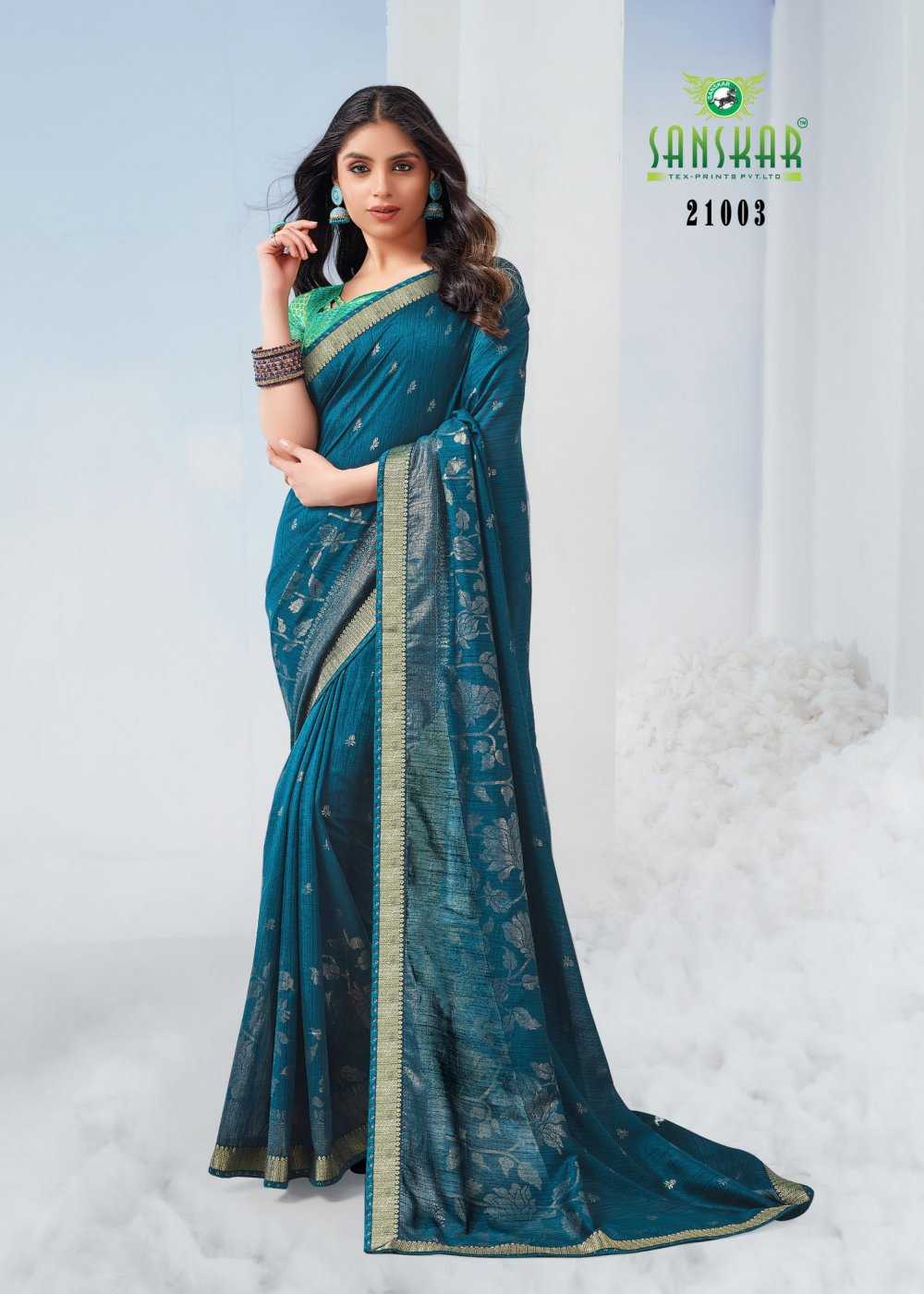 Moksha By Sanskar Fancy Printed Saree Wholesalers In Delhi