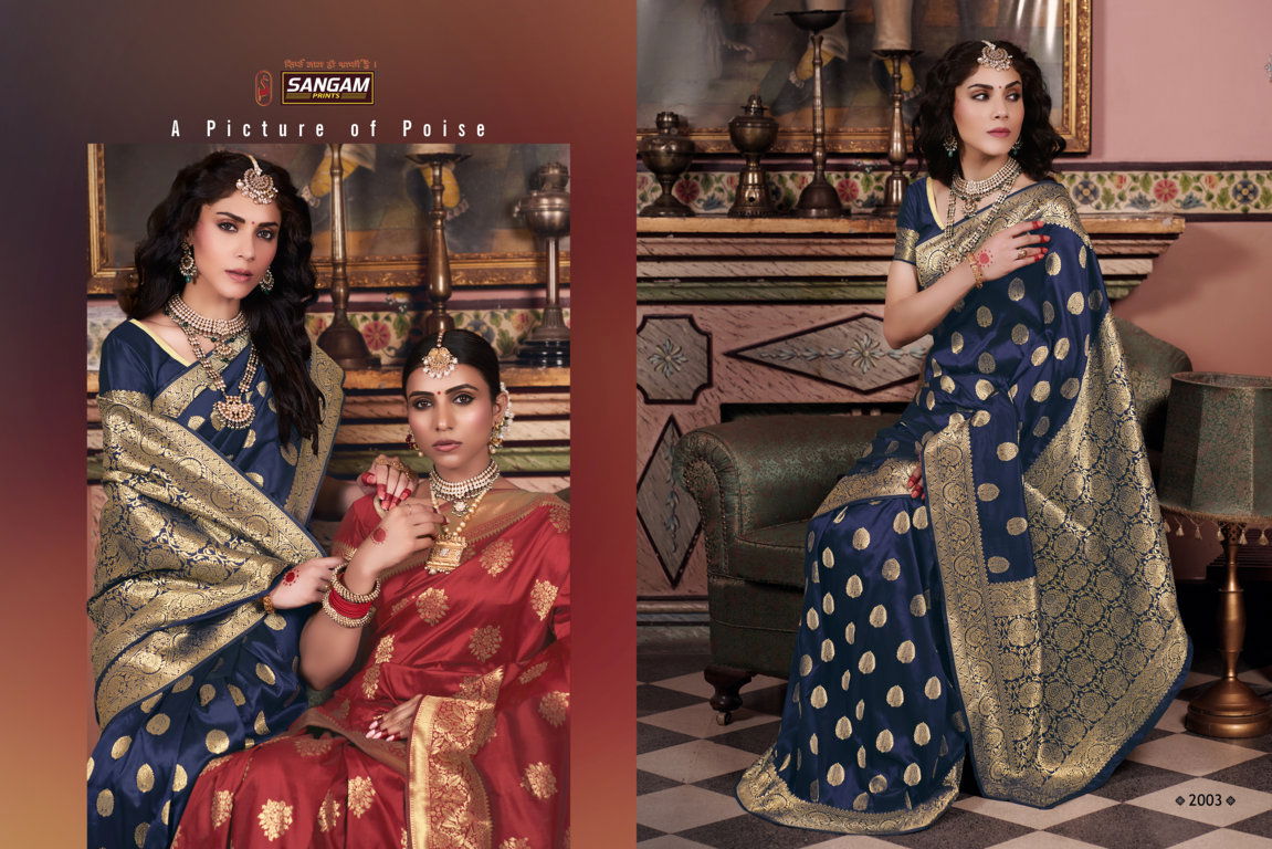 Sangam Padmakshi Latest Heavy fancy Festive Wear Banarsi Silk Sarees Collection
