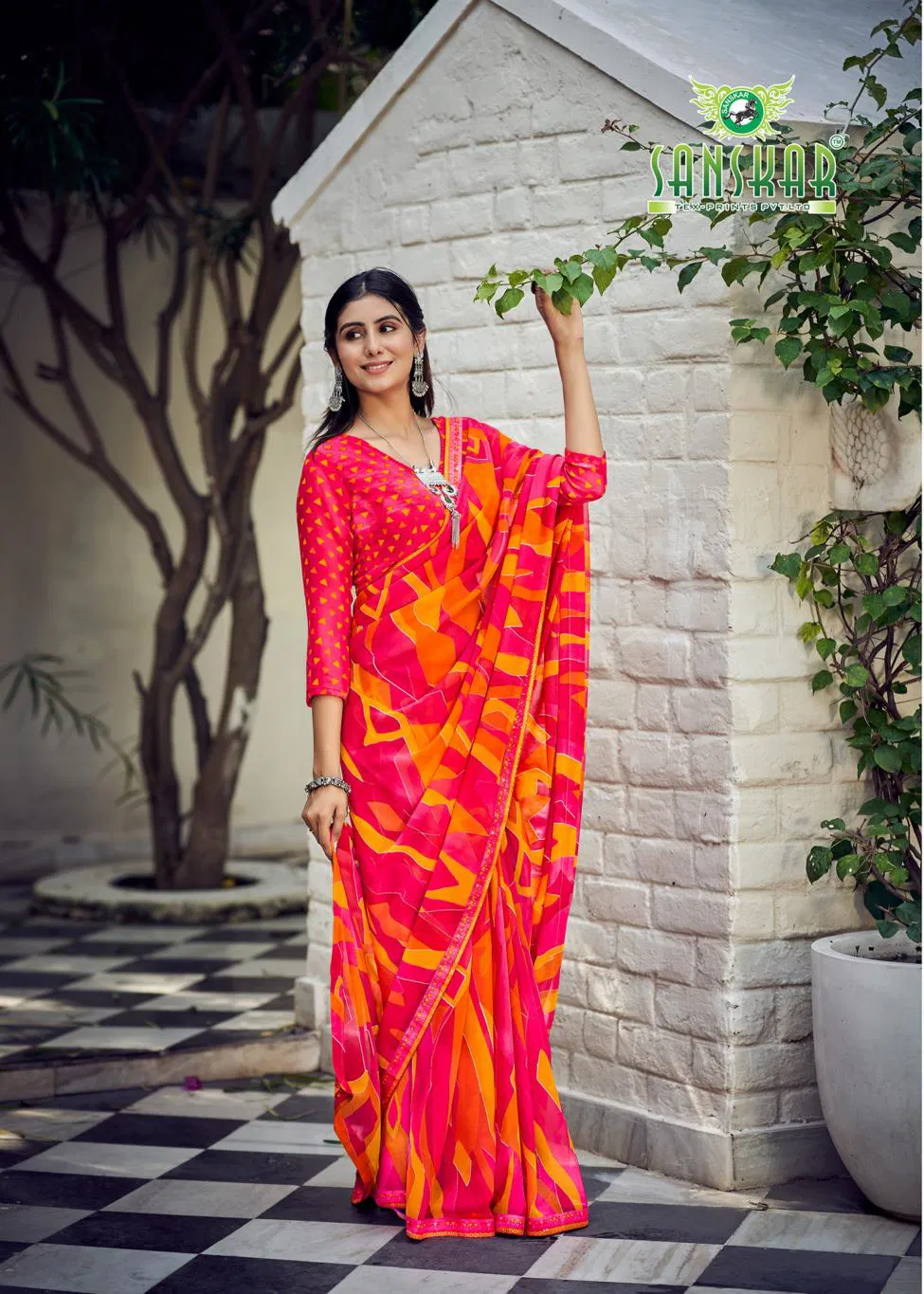Bhagyashree By Sanskar Georgette Saree Online Wholesale