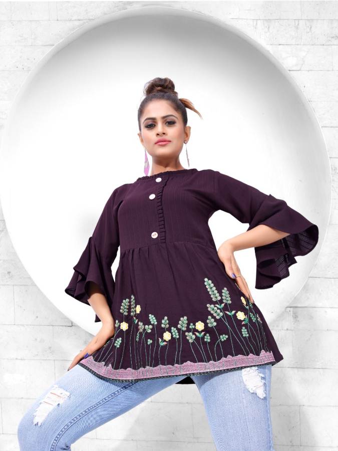 Glame Up Latest Fancy Designer Casual Wear Trendy Western Ladies Short Tops Collection
