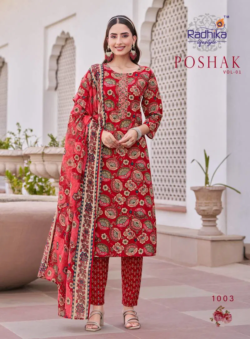Poshak Vol 1 By Radhika Cotton Printed Readymade Suits Wholesale Suppliers In India