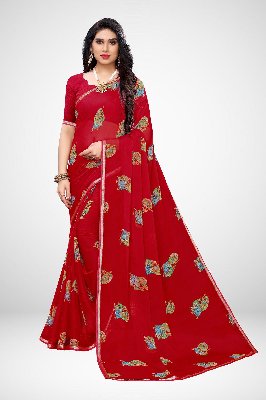 Queen 1 Exclusive Collection Of Daily Wear Casual Wear Chiffon Printed Saree