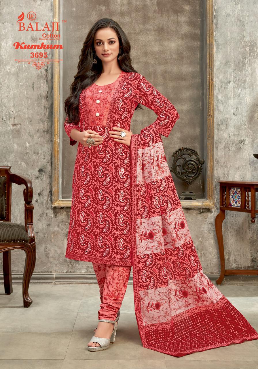 Balaji Cotton KumKum 25 Latest Fancy Designer Regular Casual Wear Cotton Printed Dress Material Collection
