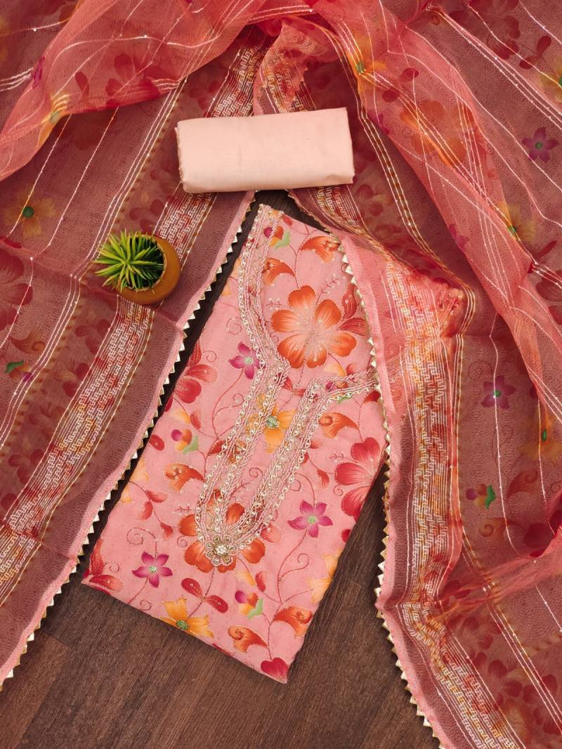 Color Set 9063 Printed Organza Stylish Dress Material Wholesale Suppliers In Mumbai