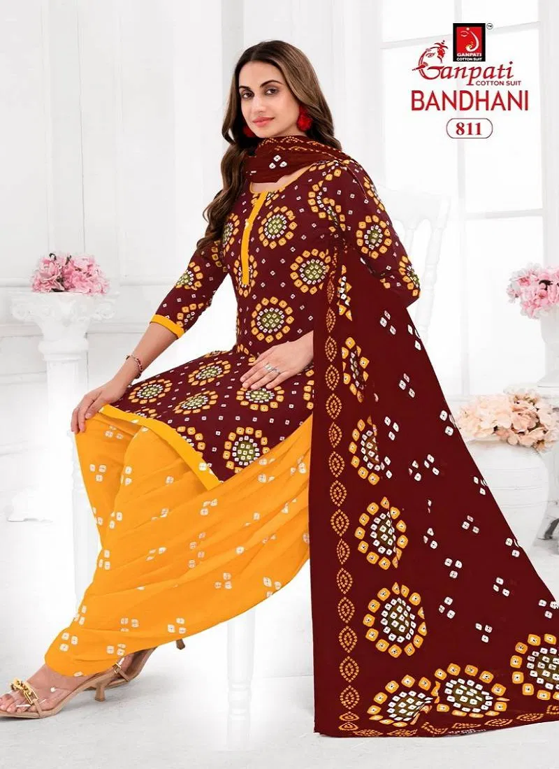 Bandhani Vol 8 By Ganpati Cotton Bandhani Printed Dress Material Exporters In India