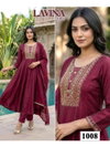 Lavina Vol 1 Roman Silk Embroidery Wholesale Anarkali Kurti Set In India