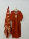 Naisha K 340 Roman Silk Embroidery Kurti With Pant Dupatta Exporters In India