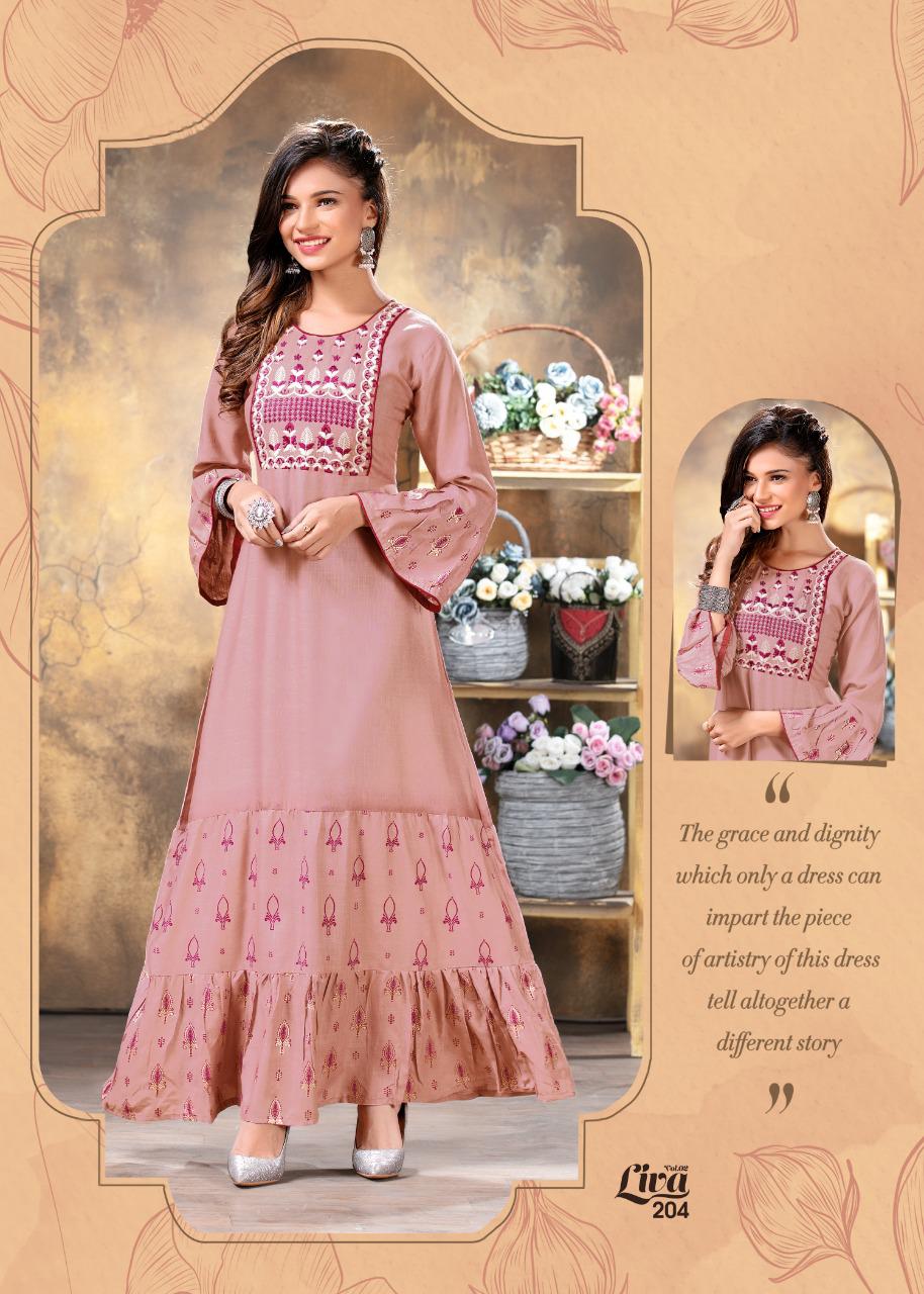 Ft Liva 2 Latest Fancy Heavy Rayon Printed Ethnic Wear Long Kurtis Collection
