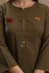 Naisha K 66 Cotton Slub Embroidery Kurti With Bottom Dupatta Wholesalers In Surat