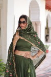 KA 5051 Designer Vichitra Silk Embroidered Lehenga With Blouse Dupatta Wholesale Online