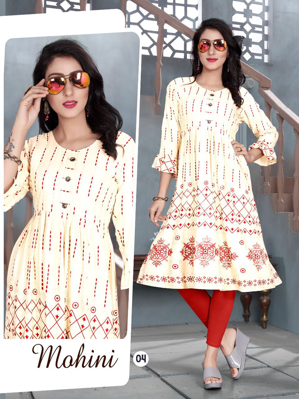 Aagya Mohini 3 Ethnic Wear Fancy Rayon Printed Designer Kurti Collection