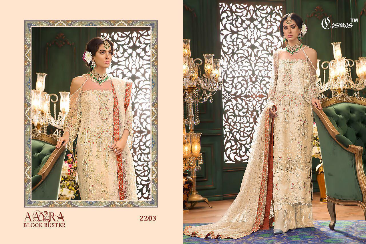Cosmos Aayra Blockbuster Latest Fancy Designer Festive Wear Butterfly Net With Heavy Embroidery Pakistani Salwar Suits Collection