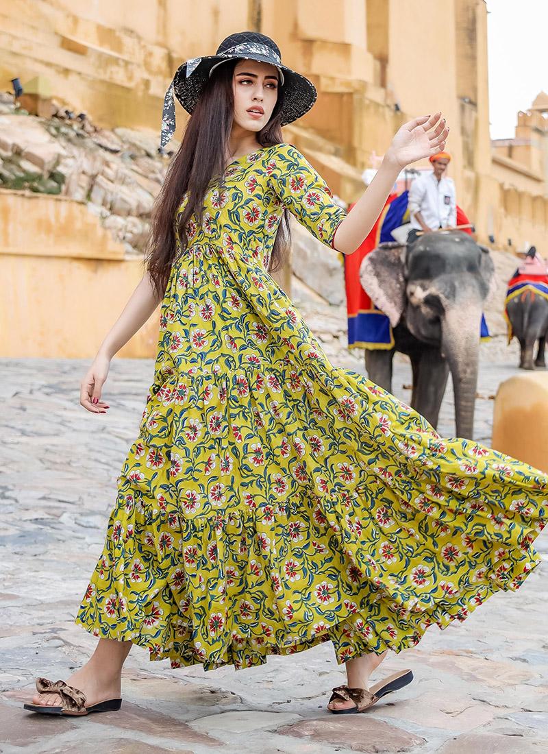 STYLISHTA VOL 8 BEAUTIFUL MUSIN FABRIC AND DIGITAL PRINT COLLECTION OF 4 PCS WITH FULL STITCHED GOWNS
