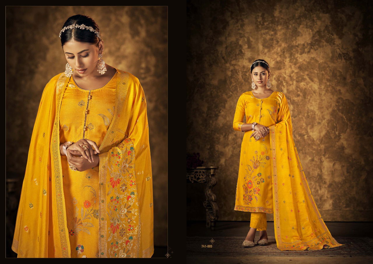 Saarang By Belliza Designer Dola Silk Dress Material Catalog