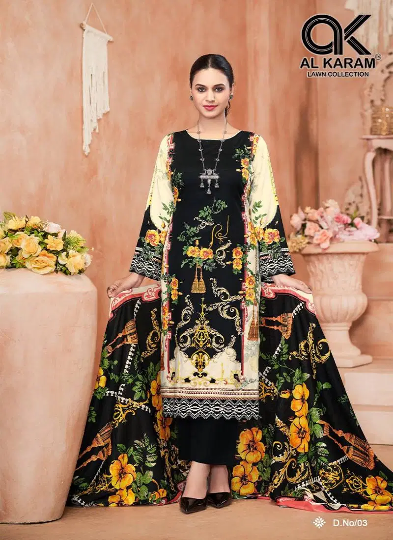 Al Karam Kasida Vol 01 Karachi Cotton Dress Material Wholesale In Delhi