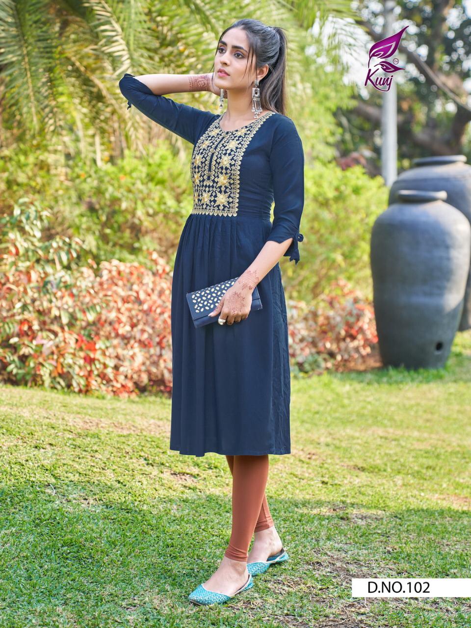 KAVYANSIKA PIXCEL VOL-1 Latest Fancy Designer Heavy Ethnic Wear Rayon Embroidered Kurtis Collection