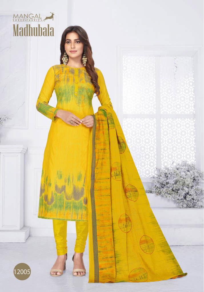 Mangal Shree Madhubala 12 Printed Designer Cotton Daily wear Dress Material Collection
