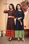 Kirtan Amayra Fancy Designer Ethnic Wear Rayon Anarkali Long Kurti Collection
